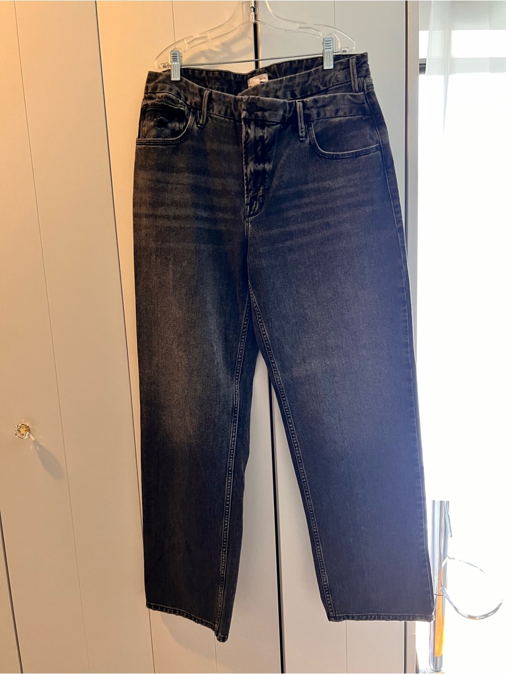 Good American Criss Cross Jeans, black, sz 10